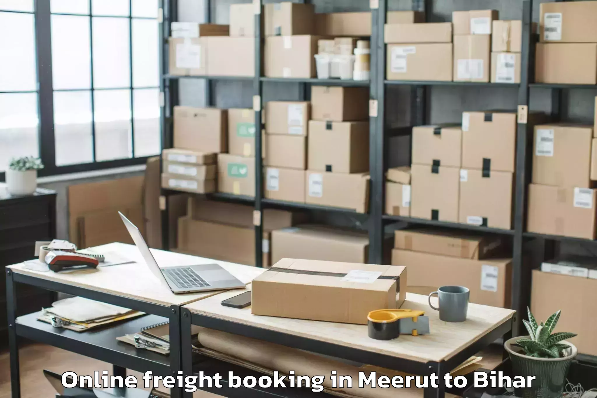 Affordable Meerut to Biraul Online Freight Booking